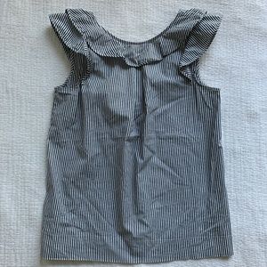 J.Crew Pinstripe Ruffle Tank